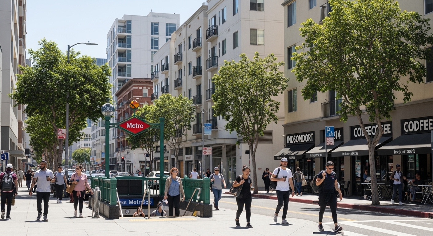 Walkable apartment neighborhoods in Los Angeles with transit access and city streets